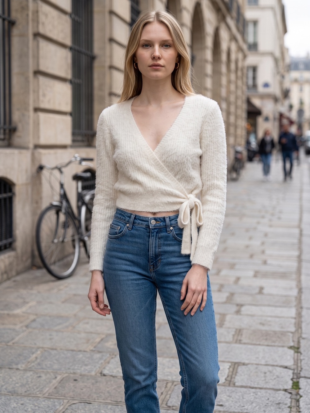 ASTR Cream Fuzzy Knit Top